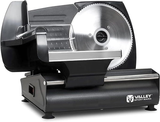 Meat Slicer, Electric Meat Slicer with 7.5" Stainless Steel Blade, Adjustable Thickness Deli Slicers for Home Use, Easy to Clean, Cuts Meat, Bread, Cheese and Deli, Black