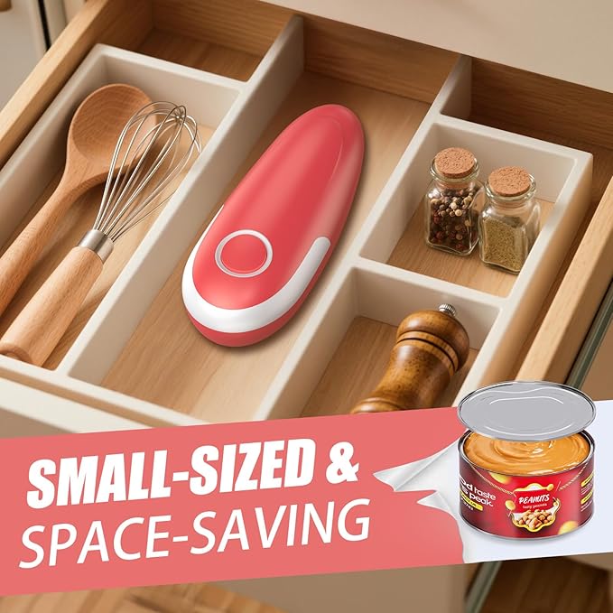 Electric Can Opener, One-Touch Automatic Can Opener Fits All Can Sizes, Hands-Free&Smooth Edge Battery operated Can Opener with Magnetic Cover Catch for Kitchen & Seniors Arthritis