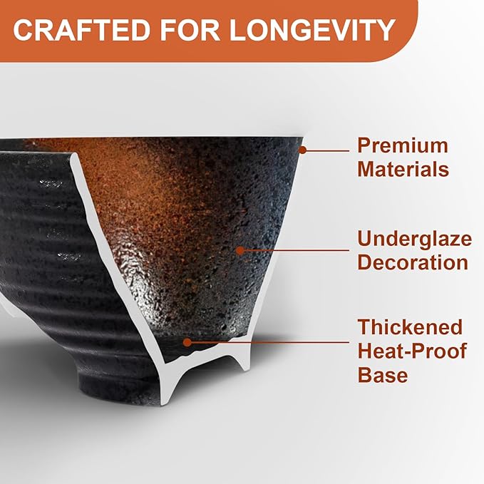 9.4Inch Ceramic Ramen Bowl Set of 2 (9 Piece) - Porcelain Japanese Salad Noodles Cereal Fruit Pasta Soup Large Bowls with Recipes Chopsticks Forks Spoons for Men Women Gift Microwave Dishwasher Safe