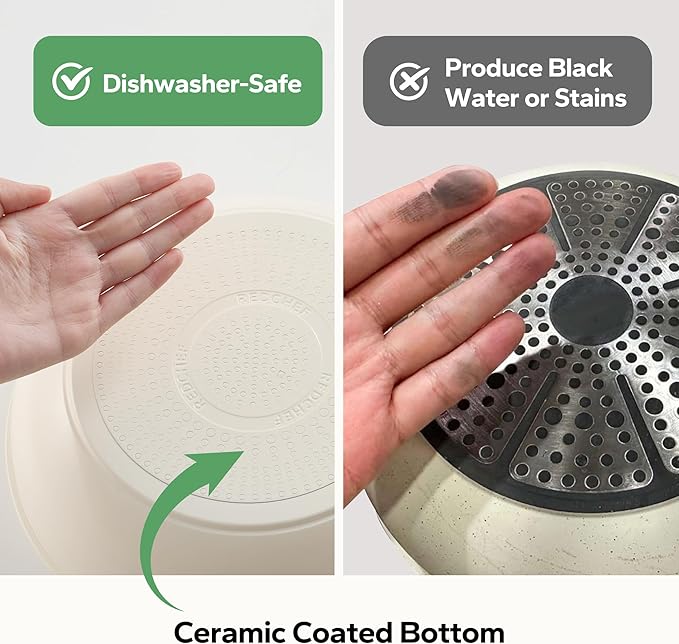 Redchef Pans and Pots Set Nonstick, Ceramic Cookware Set with Detachable Handles, Healthy,Non Toxic, Kitchen Cookware Sets16Pcs, Induction RV Kitchen Set, PFAS PFOA & PTFE Free, Beige White