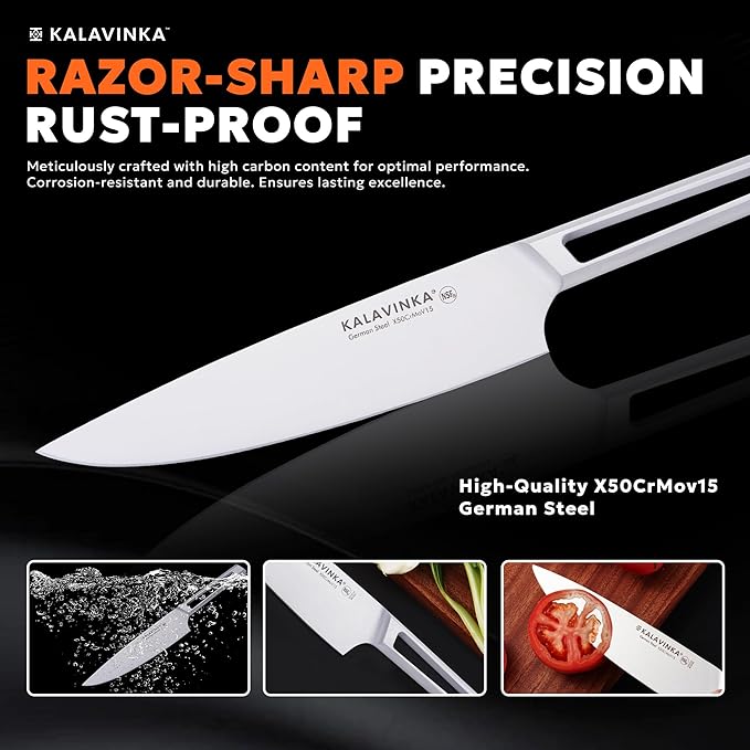 Professional Chef Knife 8", High Carbon Stainless Steel Blade, All-Purpose Kitchen Knife with Gifted Sheath, Summer Cooking (VENDANA)