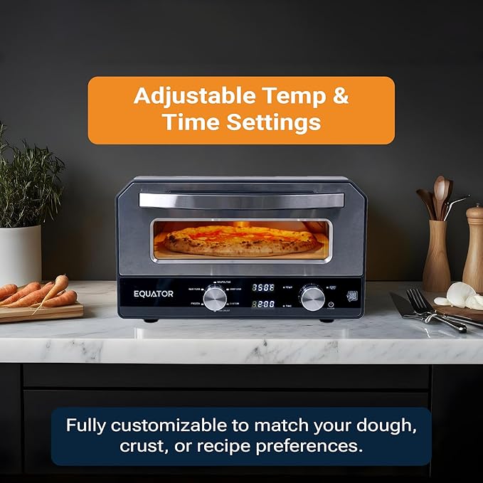Equator ELECTRIC PIZZA OVEN Multi Program w/Baking Stone Countertop 0.5cf 110V for Home