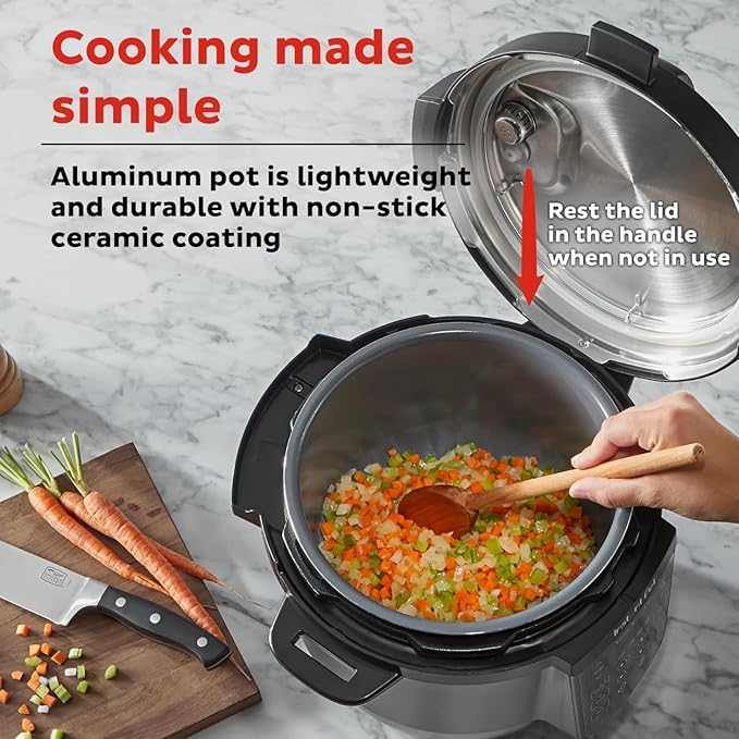 Instant Pot 8Qt RIO Chef Series 7-in-1 Multi-Cooker, Black – Pressure Cooker, Slow Cooker, Rice, Sauté, Steamer, Warmer & More, Nonstick Wide Base, Family Size Programmable Electric Pot