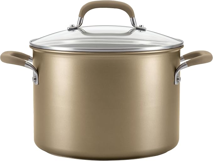 Circulon Premier Professional Hard Anodized Nonstick Cookware Induction Pots and Pans Set, 8 Piece - Bronze