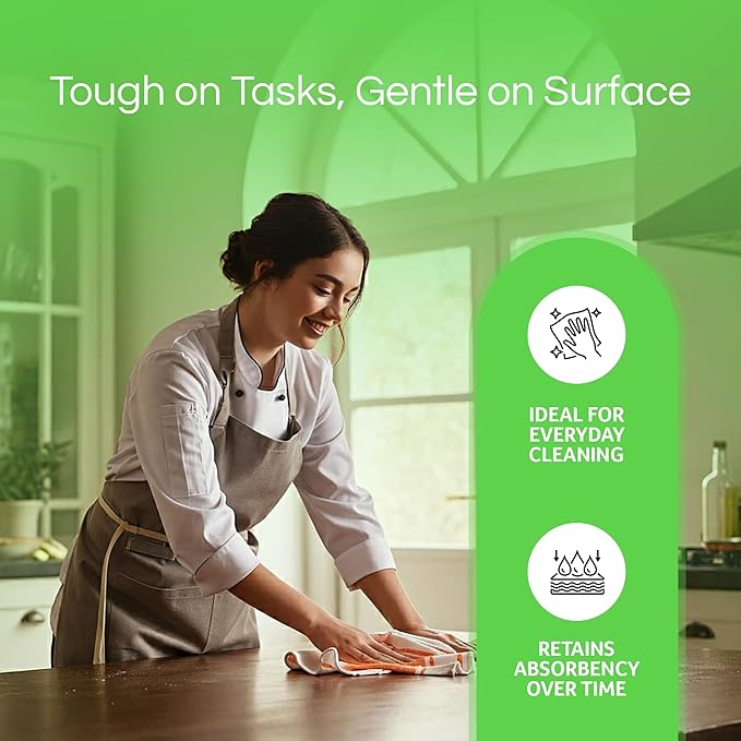 Towels N More 24 Pack 16x19 Bar Mop High Absorbent Cotton Reusable Kitchen Towels- Quick Dry for Chef, Cook, Home, Restaurant, Bar Glass Cleaning (24, Gold Stripe)