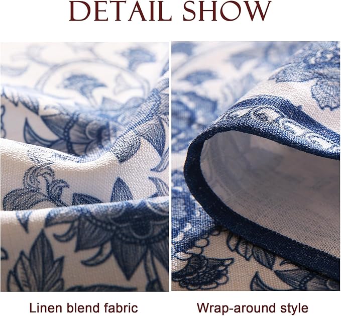 patdrea Designer Small Blue Tablecloth for Square Tables,Vintage Elegant Linen with Paisley Floral Tablecloths,Farmhouse Flowers Table Cover Cloth Decor for Kitchen Dining Christmas,55"*55"