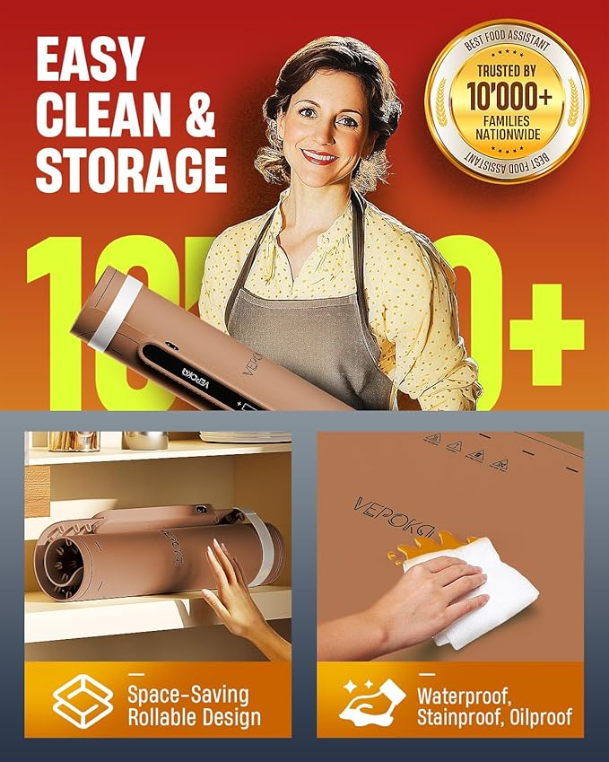 Warming Mat for Food, VEPOKA Food Warmer Mat for Countertop, Electric Warming Tray with 7 Temp Levels & Auto Shut-Off, Food Warmers for Parties, Ideal Gift for Kitchen & Buffet Use