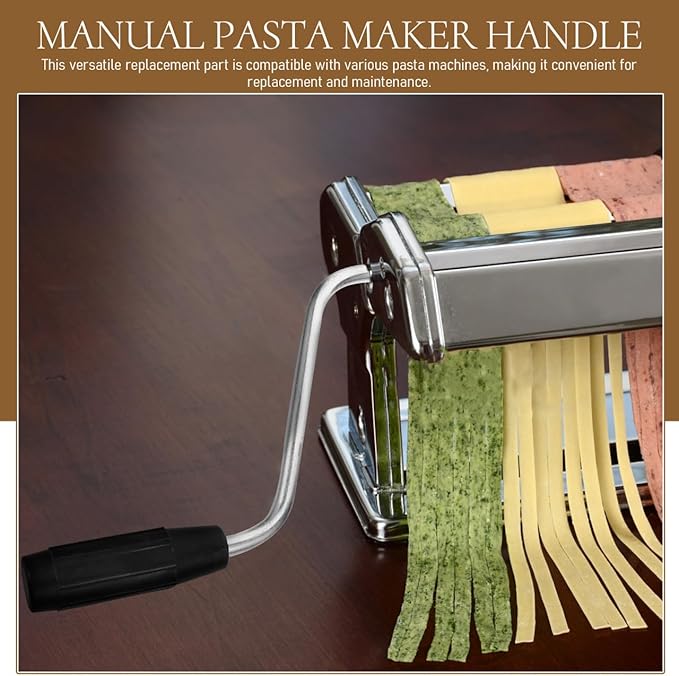 Pasta Maker Handle Replacement Manual Noodle Press Crank Accessory Compatible with Italian Pasta Makers Easy to Install Kitchen Tool for Fresh Making