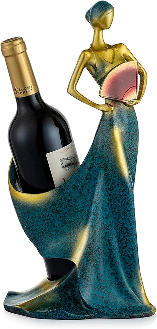 NUPTIO Wine Racks Countertop Gift: Wine Bottle Holder Resin Red Wine Rack Women Sculpture Display Wine Stand Shelf for Home Kitchen Wine Lovers Gifts Wine Accessories for Wine Lovers Bar Decor