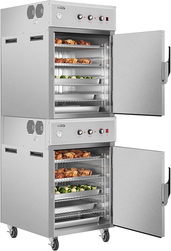 KoolMore KM-CCAH3-2D Commercial Full-Size Two Door Cook and Hold Oven 3,000 W and 208/240V, UL Listed in Stainless-Steel