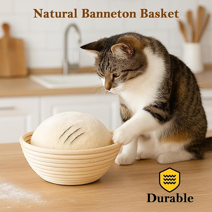 5 Inch Mini Banneton Bread Proofing Basket Set of 6, REMEIT Sourdough Bread Baking Supplies, Small Banneton Basket Proofing Baskets for Sourdough Bread Baking