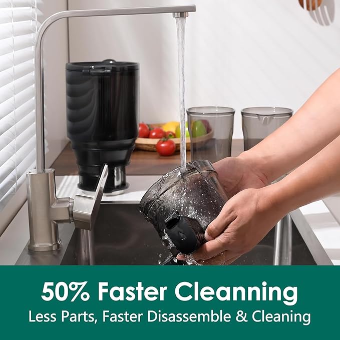 Cold Press Juicer Machines, Slow Masticating Juicer with 5.3" Extra Large Feed Chute Fit Whole Fruits & Vegetables, Self Feeding Effortless for Batch Juicing, BPA Free 250W (Matte Black, 1.8L)