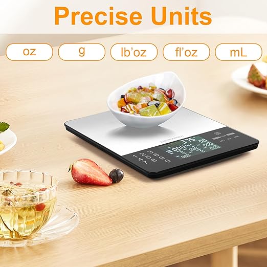 Food Scale with Nutritional Calculator, Calorie Scale, Kitchen Scales Digital Weight Grams and Ounces, for Meal Prep, and Weight Loss, Units in Lbs, Grams, Ounces, Batteries Included