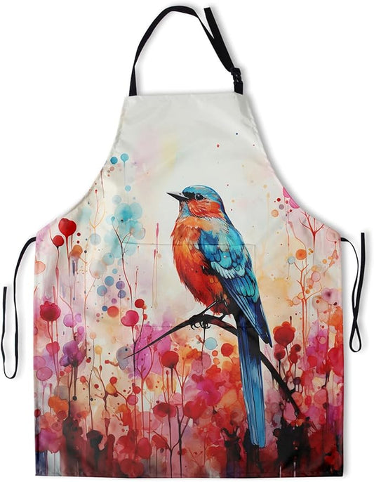 Funny Animal Apron with 2 Pockets Waterproof for Men Women Kitchen Garden Decor