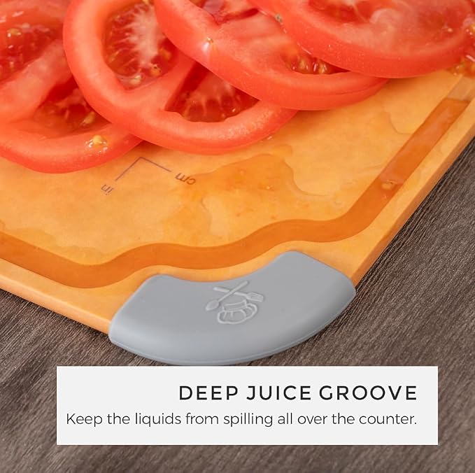 Elihome Essential Baking Pastry & Cutting Board for Kitchen, Wood Fiber Cutting Board for Kitchen, Knife Friendly, Dishwasher Safe, Non-Slip Feet, Juice Groove, Non-Porous, Eco Friendly, 15" x 18"