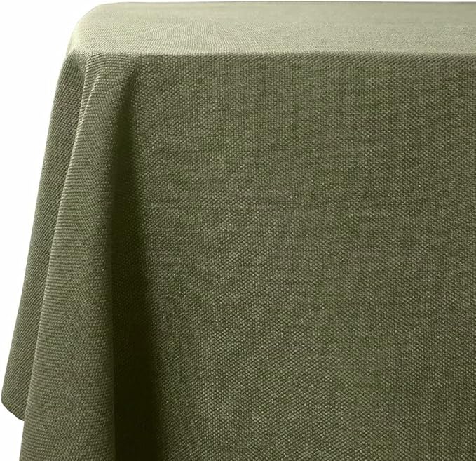 Table Cloth Rectangle Table Cover 55x95 Inches Faux Linen Wrinkle Free and Waterproof Moss Green Rectangle Tablecloth for Kitchen Dining Party Buffet Wedding
