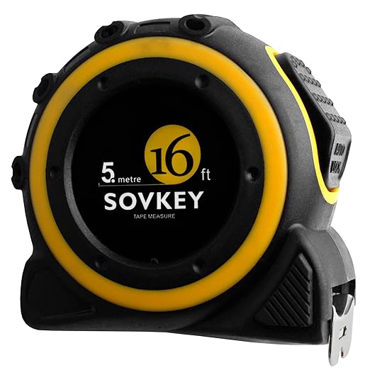 16ft(5-Meters) Tape Measure, Self-Lock, Dual Scale,Easy Read Measuring Tape