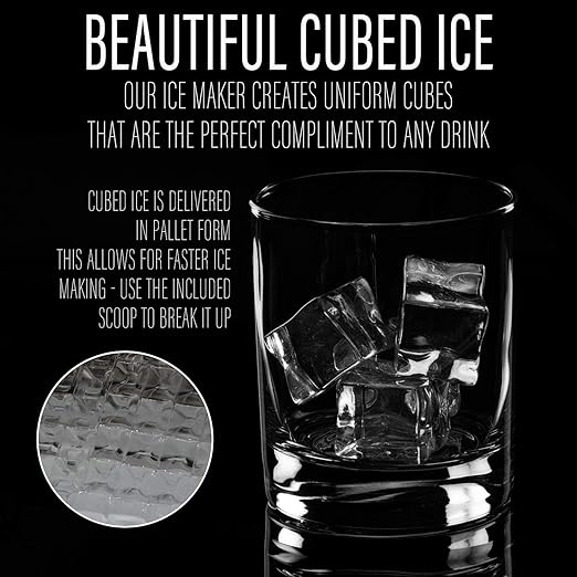 Deco Chef 40LB Countertop Ice Maker for Home, Office, Bars, and Parties, Makes Extra Large Cubes, 2.4 lb of Ice Every 15-20 Minutes, Self Cleaning, LCD Status Indicator, Adjustable Cube Size, Red