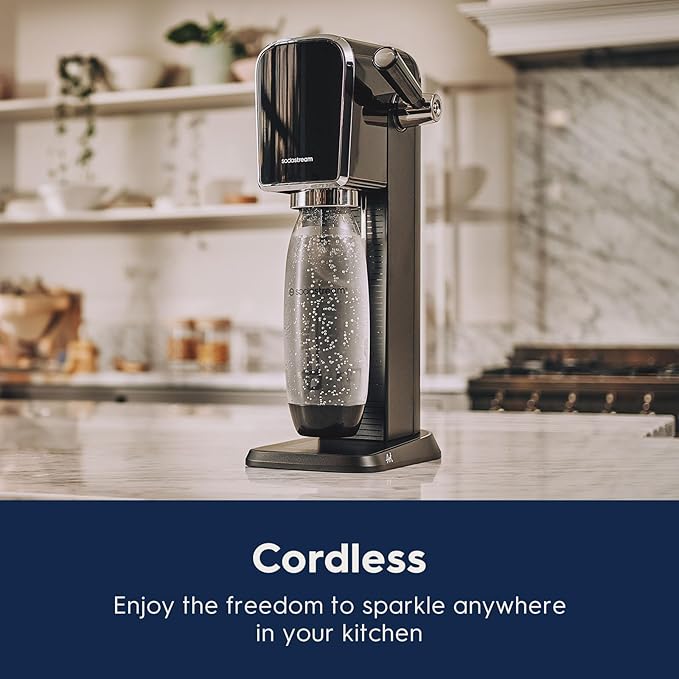 SodaStream - ART Sparkling Water Maker | VALUE BUNDLE | CQC CO2 system | Includes 2x CO2 Cylinders, 2x 32 Fl Oz Dishwasher Safe Bottles, 2x Bubly Flavor Drops | Combine with Flavors | Mandarin Red