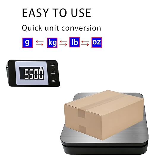 Shipping Scale, 110 LB Digital Postage Scale, LCD Display Postal Scales, Hold/Tare Function, Lightweight Scale for Packages, Luggage, Pet, Industrial, Laundry, Warehouse, Kitchen