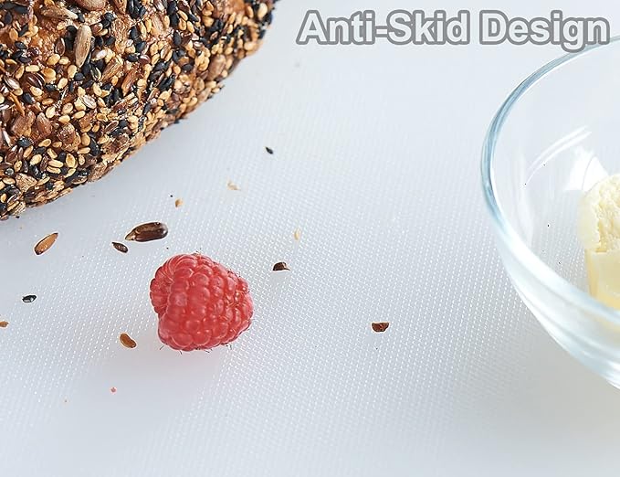 CURTA 2-Pack Cutting Boards for Kitchen, 18" x 12" x 0.5" Blue Color Coded Plastic Chopping Board with Anti Slip Surface Dishwasher Safe