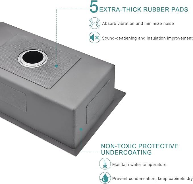 28 inch Drop-in Kitchen Sink, Topmount Kitchen Sink Single Bowl 304 Stainless Steel, 9 Inch Deep Handmade Overmount Sink with Strainer