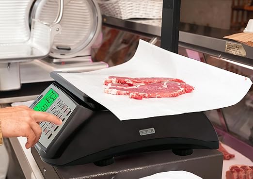Price Computing Scale, Commercial Food Scale, Counting Function,66lb/30kg,1g, Rechargeable, Waterproof Design, Stainless Steel Keys,Large LCD for Produce, Farmers Market, Grocery, Deli, Meat, Retail
