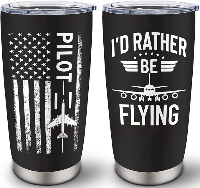Pilot Gifts for Men - Aviation Gifts for Pilots - Birthday/Christmas Gift for Airplane Lovers - Funny Aviator Gift Ideas, 20 oz Insulation Stainless Steel Tumbler