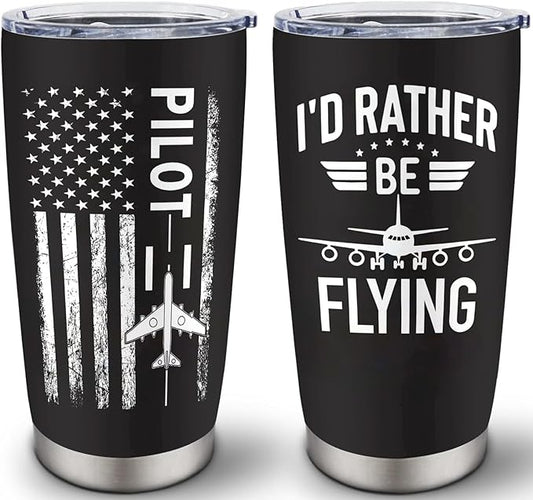 Pilot Gifts for Men - Aviation Gifts for Pilots - Birthday/Christmas Gift for Airplane Lovers - Funny Aviator Gift Ideas, 20 oz Insulation Stainless Steel Tumbler