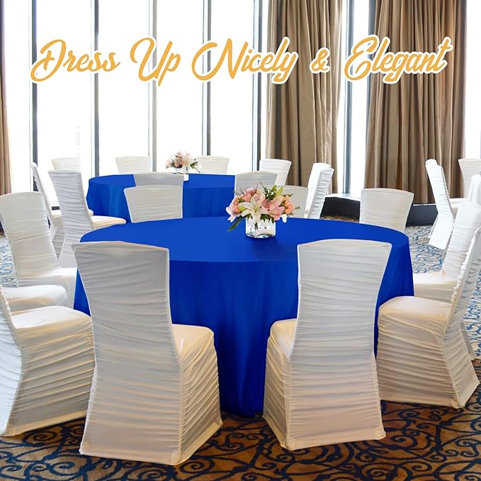 BRILLMAX 6 Pack Royal Blue Round Tablecloths 108 Inch - Circle Bulk Linen Polyester Fabric Washable Table Cloth Cover for Wedding Reception Banquet Birthday Party Buffet Restaurant