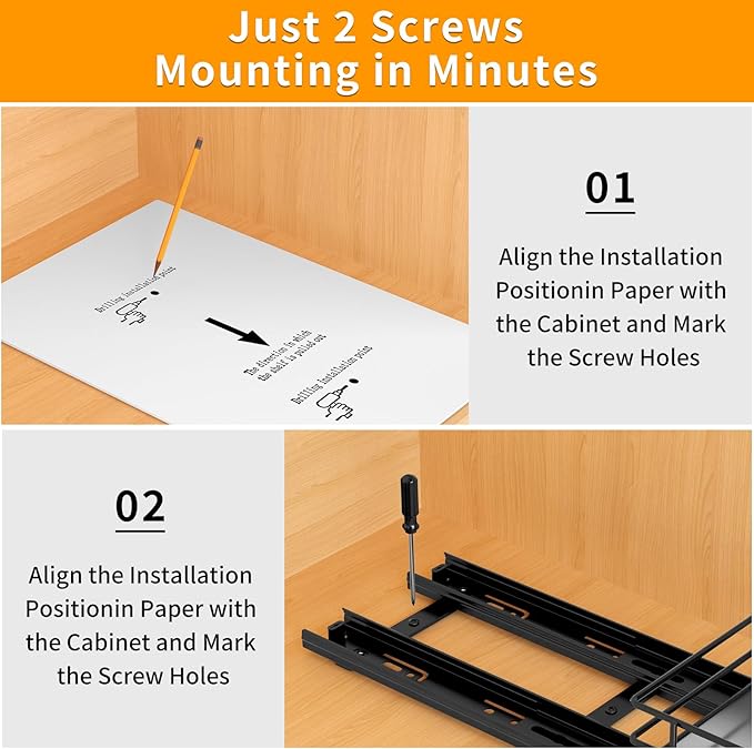 Pull Out Spice Rack Organizer for Cabinet, Heavy Duty Slide Out Spice Rack Organizer for Kitchen Cabinets and Pantry, Fits Spices, Sauces, Canned Food (4.5''Wx10.5''Dx2.5''H)