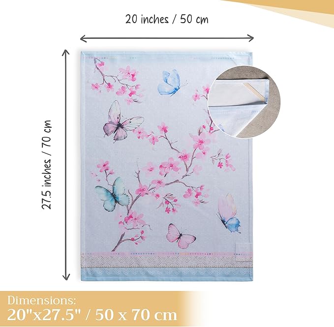 Maison d' Hermine Kitchen Towels Set of 2 100% Cotton 27.50" x 20" Reusable Cloth Tea Dish Towels Absorbent with Hanging Loop for Kitchen, Dining, Cocktail Parties Spring/Summer (Blossoms in Spring)