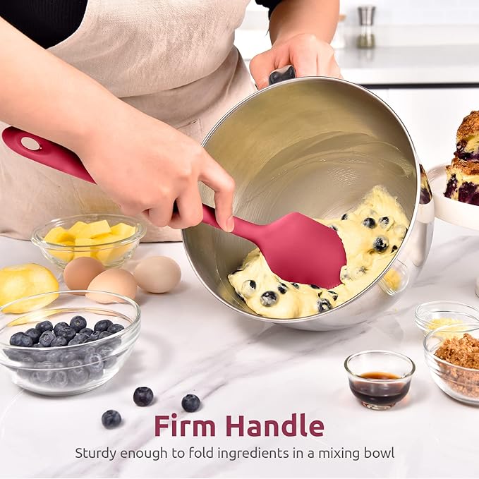 14in Extra Large Silicone Spatula: U-Taste 600ºF Heat Resistant Flexible Silicon Mixing Stirring Cooking Scraping Baking Bowl Scraper Seamless Spreader for Kitchen Nonstick Cookware (Red)