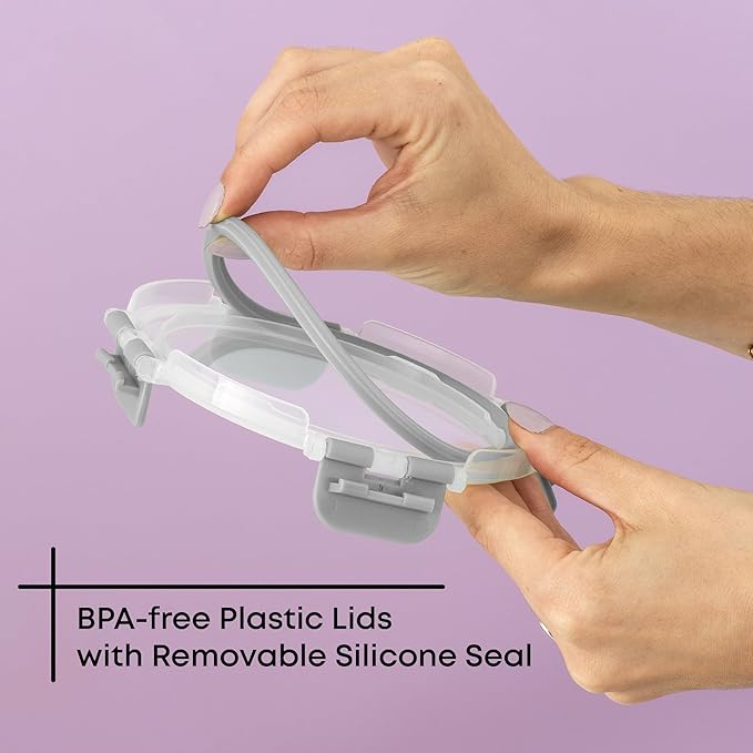 JoyJolt 24pc Borosilicate Glass Storage Containers with Lids | 12 Airtight/Freezer Safe Food Storage Containers for Pantry and Kitchen | Meal Prep Container for Lunch | Glass Tupperware Set