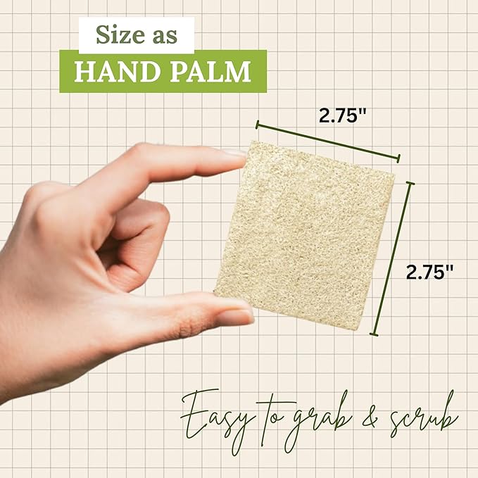 Natural Loofah Dish Sponge (Pack 30) Multipurpose Dish Sponges - 100% Biodegradable Compostable Dishwashing Scouring Pad Zero Waste (2.75" x 2.75" Each)