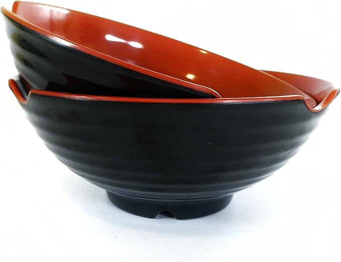 4 XL Ramen bowl set. 12 Pieces Pho Bowls. Asian Japanese soup. Utensil: Spoons and Chopsticks kit. Melamine, Large 52 oz. Noodles, Rice, Udon, Thai, Chinese, Korean, Udon, Wonton, Miso, 9 inch