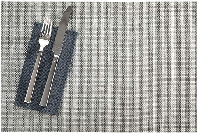 Restaurantware Carmel Mesh 16 x 12 Inch Table Placemats Set Of 6 Woven Washable Placemats - Heat Tolerant No Stain Antique Gray Kitchen Placemats Pewter Mesh Easy To Clean