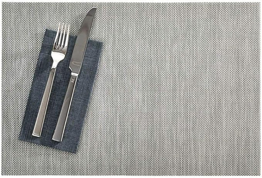 Restaurantware Carmel Mesh 16 x 12 Inch Table Placemats Set Of 6 Woven Washable Placemats - Heat Tolerant No Stain Antique Gray Kitchen Placemats Pewter Mesh Easy To Clean