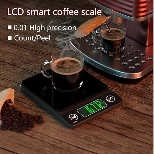 Kitchen Scale Digital Food Scale,Coffee Scale 500g/0.01 Digital Scale Food Kitchen,7 Units Gram Scale for Baking and Cooking LCD Display Mini Food Scale (Black(500g/0.01))