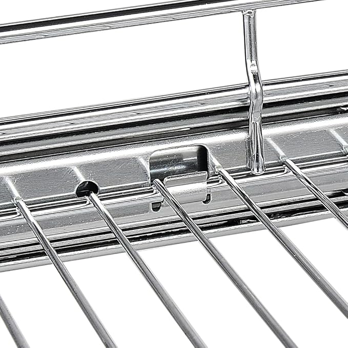 OCG Pull Out Cabinet Organizer (21" W x 21" D), Pull out Shelves 1 Tier, Cabinet Slide Out Shelves for Base Cabinet Organization in Kitchen Bathroom Pantry, Bottom Mount, Chrome Finish