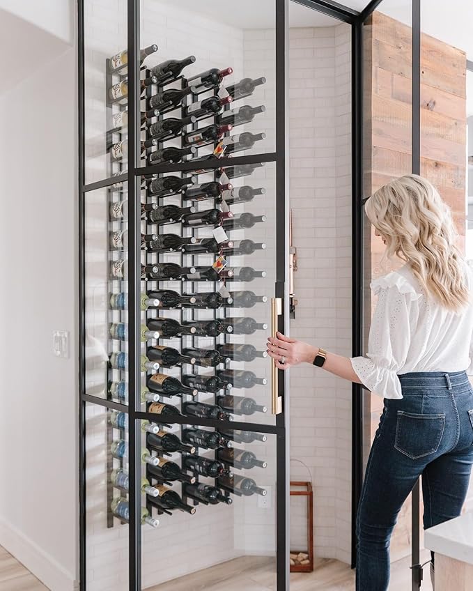 Ultra Wine Racks Cork-Out Wall Mounted Wine Rack (4 Foot, Matte Black, 12 Bottles) Modern & Minimalist Metal Wine Storage for Home Bar, Kitchen, Dining Room, Wine Cellar