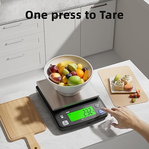 Polit KPT Digital Kitchen Scale – 0.5g Precision 13lb/6kg Food Scale with Stainless Steel Tray, Dual Power and Counting Mode for Cooking, Baking, Meal Prep and Seed or Hardware Uses