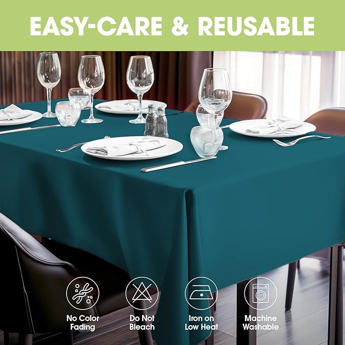 Pureegg Rectangle Table Cloth 60" x 84" – Durable Polyester Tablecloth Offers Reusable & Washable Protection, Ideal for Outdoor Party, Picnic, Wedding, Banquet and Birthday, Caribbean