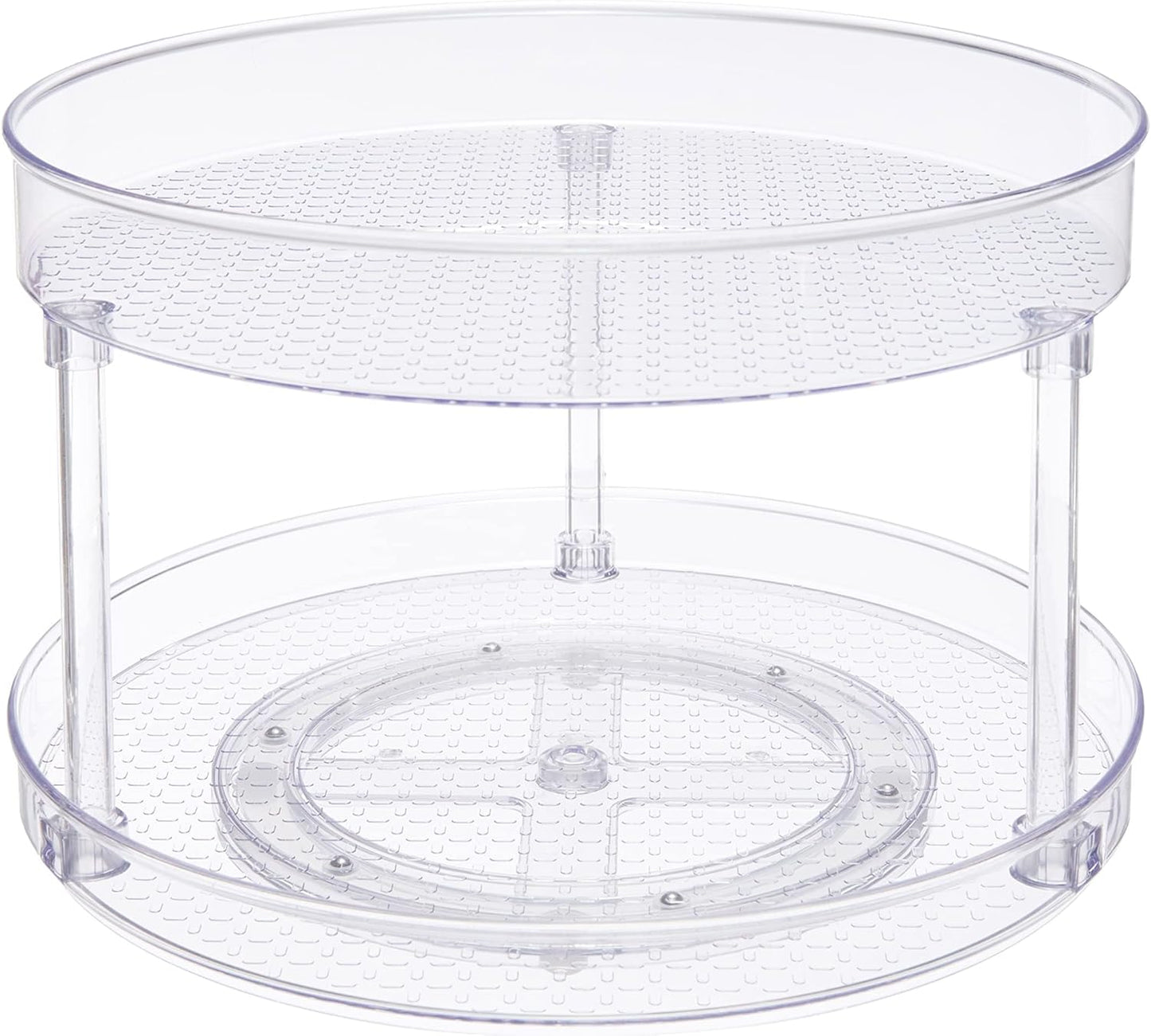 Amazon Basics 2 Tier Lazy Susan Turntable Organizer, 12" Diameter, Clear