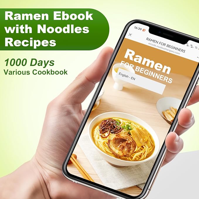 8-Inch Large Ceramic Ramen Bowl Set of 2 (9 Piece) - Microwave & Dishwasher Safe Porcelain Japanese Salad Noodles Cereal Fruit Pasta Soup Bowls with Recipes Chopsticks Forks Spoons for Men Women Gift