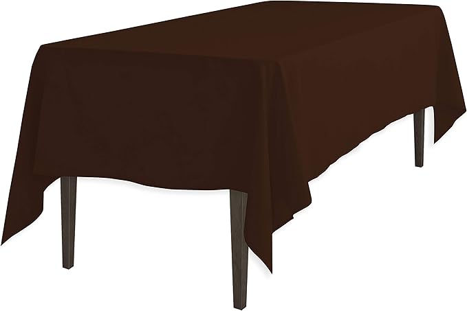 LinenTablecloth 70 x 120-Inch Rectangular Polyester Tablecloth Chocolate