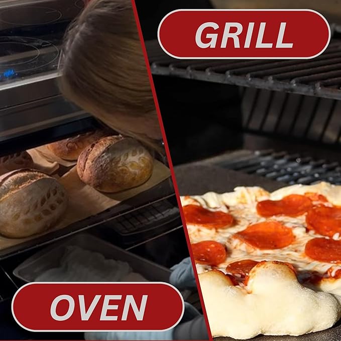 14" by 14" Pizza Steel (3/16" Standard Thickness) - Multipurpose Cooking Steel for Ovens & Grills - Made in the USA