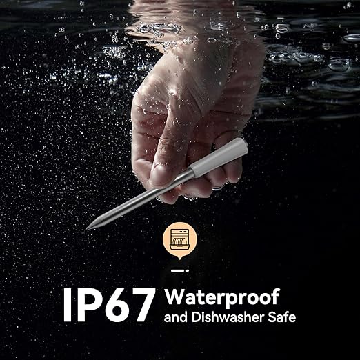 INKBIRD Wireless Meat Thermometer INT-11S-B, Bluetooth 5.4 Thermometer with Ultra-High Detection Accuracy of ±0.5°F, 5 Sensors in 1 Probe Smart Meat Thermometer for Grills, Ovens, Smokers, Air Fryers