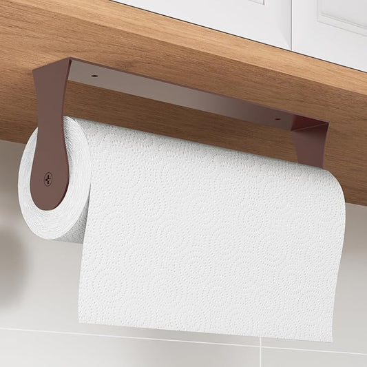Oil Rubbed Bronze Paper Towel Holder Under Cabinet, Oil Rubbed Bronze Kitchen Accessories Decor, Wall Mount Paper Towel Holder for Bathroom, Stainless Steel, Adhesive or Screws