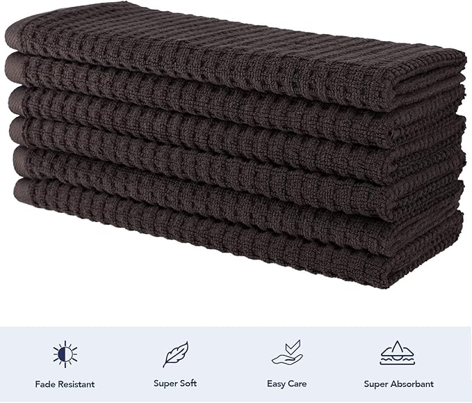 CRAFTSWORTH Kitchen Towels, 15 x 26 Inches, Pack of 6, 400 GSM, 100% Ring Spun Cotton, Solid Beige Dish Towels Super Soft and Absorbent, Tea Towels and Bar Towels